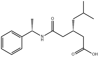 Hexanoic acid, 5-methyl-3-[2-oxo-2-[[(1S)-1-phenylethyl]amino]ethyl]-, (3S)- 구조식 이미지