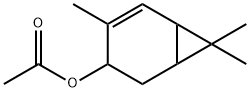 Bicyclo[4.1.0]hept-4-en-3-ol, 4,7,7-trimethyl-, 3-acetate Structure