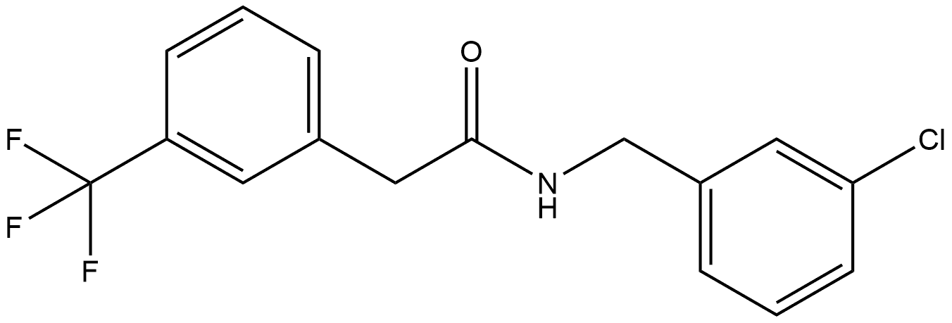 N-[(3-Chlorophenyl)methyl]-3-(trifluoromethyl)benzeneacetamide Structure