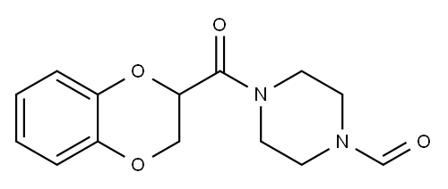 1-Piperazinecarboxaldehyde, 4-[(2,3-dihydro-1,4-benzodioxin-2-yl)carbonyl]- Structure