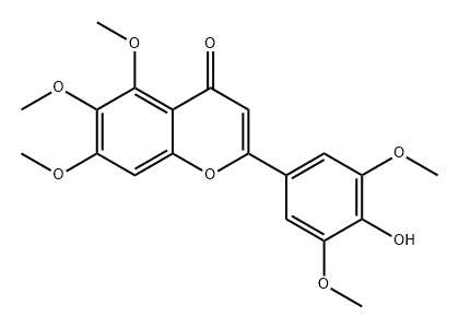 4H-1-Benzopyran-4-one, 2-(4-hydroxy-3,5-dimethoxyphenyl)-5,6,7-trimethoxy- 구조식 이미지