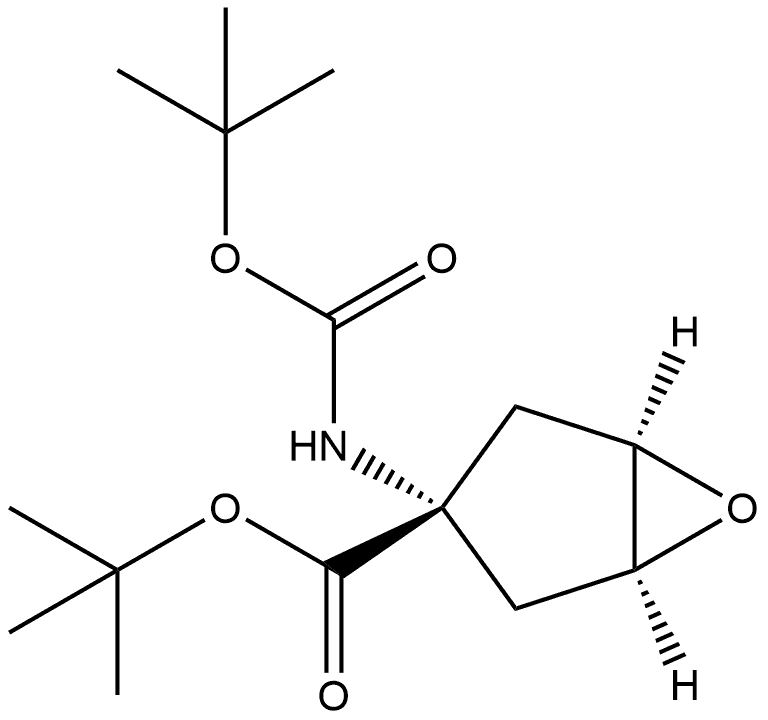 6-Oxabicyclo[3.1.0]hexane-3-carboxylic acid, 3-[[(1,1-dimethylethoxy)carbonyl]amino]-, 1,1-dimethylethyl ester, (1α,3α,5α)- Structure