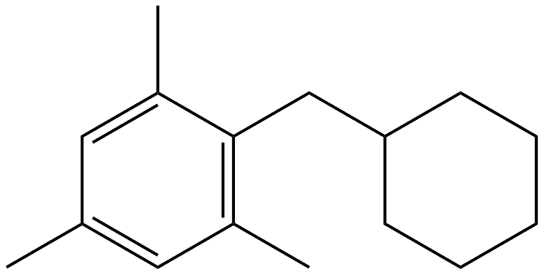 2-(Cyclohexylmethyl)-1,3,5-trimethylbenzene Structure