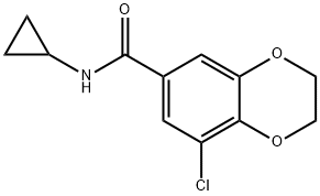 1,4-Benzodioxin-6-carboxamide, 8-chloro-N-cyclopropyl-2,3-dihydro- Structure