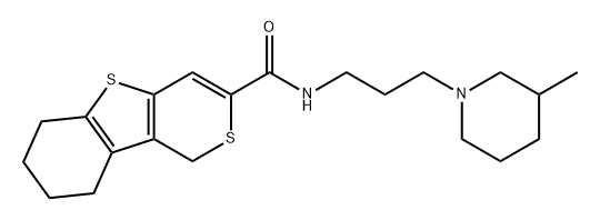 1H-Thiopyrano[4,3-b][1]benzothiophene-3-carboxamide, 6,7,8,9-tetrahydro-N-[3-(3-methyl-1-piperidinyl)propyl]- Structure