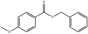 Benzenecarbodithioic acid, 4-methoxy-, phenylmethyl ester Structure