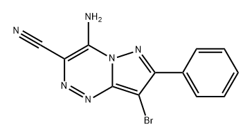 Pyrazolo[5,1-c][1,2,4]triazine-3-carbonitrile, 4-amino-8-bromo-7-phenyl- Structure