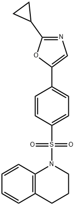 Quinoline, 1-[[4-(2-cyclopropyl-5-oxazolyl)phenyl]sulfonyl]-1,2,3,4-tetrahydro- Structure