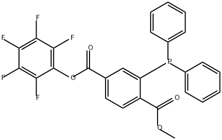 1,4-Benzenedicarboxylic acid, 2-(diphenylphosphino)-, 1-methyl 4-(2,3,4,5,6-pentafluorophenyl) ester 구조식 이미지