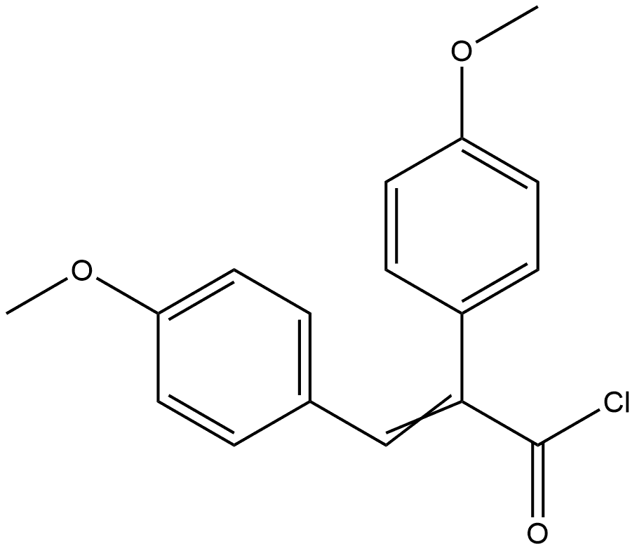 Benzeneacetyl chloride, 4-methoxy-α-[(4-methoxyphenyl)methylene]- 구조식 이미지