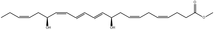 4,7,11,13,15,19-Docosahexaenoic acid, 10,17-dihydroxy-, methyl ester, (4Z,7Z,10R,11E,13E,15Z,17S,19Z)- Structure