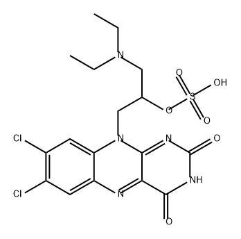 Benzo[g]pteridine-2,4(3H,10H)-dione, 7,8-dichloro-10-[3-(diethylamino)-2-(sulfooxy)propyl]- Structure