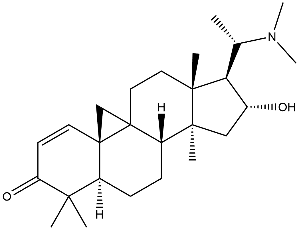 (5α,16α,20S)-20-(Dimethylamino)-16-hydroxy-4,4,14-trimethyl-9,19-cyclopregn-1-en-3-one Structure