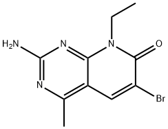 Pyrido[2,3-d]pyrimidin-7(8H)-one, 2-amino-6-bromo-8-ethyl-4-methyl- 구조식 이미지