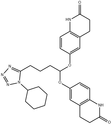 2(1H)-Quinolinone, 6,6'-[[4-(1-cyclohexyl-1H-tetrazol-5-yl)butylidene]bis(oxy)]bis[3,4-dihydro- Structure
