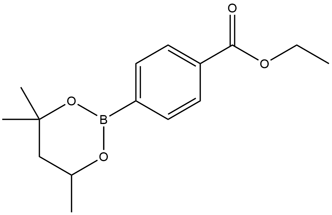 Ethyl 4-(4,4,6-trimethyl-1,3,2-dioxaborinan-2-yl)benzoate Structure