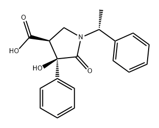 3-Pyrrolidinecarboxylic acid, 4-hydroxy-5-oxo-4-phenyl-1-[(1R)-1-phenylethyl]-, (3S,4R)- Structure