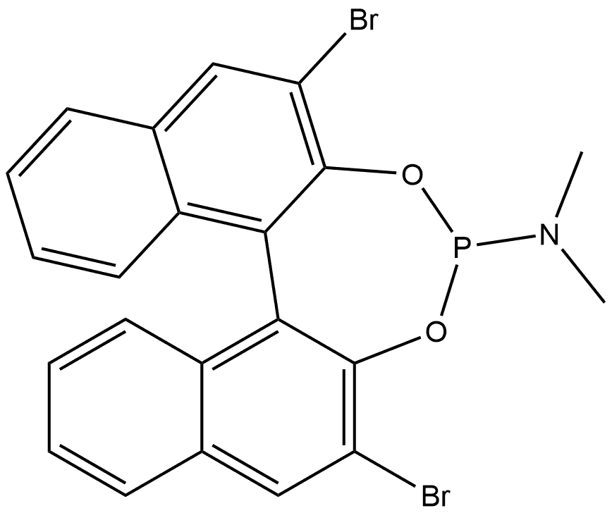 Dinaphtho[2,1-d:1',2'-f][1,3,2]dioxaphosphepin-4-amine, 2,6-dibromo-N,N-dimethyl-, (11bR)- 구조식 이미지