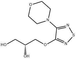 1,2-Propanediol, 3-[[4-(4-morpholinyl)-1,2,5-thiadiazol-3-yl]oxy]-, (2R)- 구조식 이미지