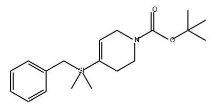 1(2H)-Pyridinecarboxylic acid, 4-[dimethyl(phenylmethyl)silyl]-3,6-dihydro-, 1,1-dimethylethyl ester 구조식 이미지