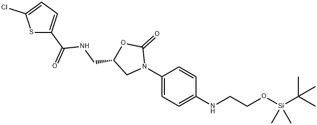 2-Thiophenecarboxamide, 5-chloro-N-[[(5S)-3-[4-[[2-[[(1,1-dimethylethyl)dimethylsilyl]oxy]ethyl]amino]phenyl]-2-oxo-5-oxazolidinyl]methyl]- Structure