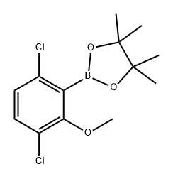 1,3,2-Dioxaborolane, 2-(3,6-dichloro-2-methoxyphenyl)-4,4,5,5-tetramethyl- Structure