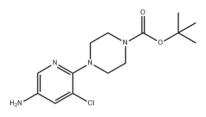 1-Piperazinecarboxylic acid, 4-(5-amino-3-chloro-2-pyridinyl)-, 1,1-dimethylethyl ester Structure