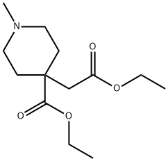 4-Piperidineacetic acid, 4-(ethoxycarbonyl)-1-methyl-, ethyl ester 구조식 이미지