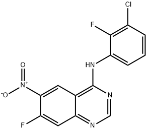 4-Quinazolinamine, N-(3-chloro-2-fluorophenyl)-7-fluoro-6-nitro- Structure