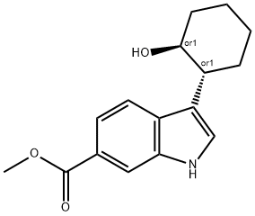 1H-Indole-6-carboxylic acid, 3-[(1R,2S)-2-hydroxycyclohexyl]-, methyl ester, rel- 구조식 이미지