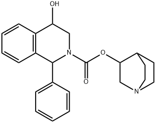 2(1H)-Isoquinolinecarboxylic acid, 3,4-dihydro-4-hydroxy-1-phenyl-, 1-azabicyclo[2.2.2]oct-3-yl ester Structure