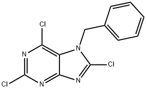 7H-Purine, 2,6,8-trichloro-7-(phenylmethyl)- Structure