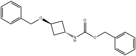 Carbamic acid, N-[trans-3-(phenylmethoxy)cyclobutyl]-, phenylmethyl ester 구조식 이미지