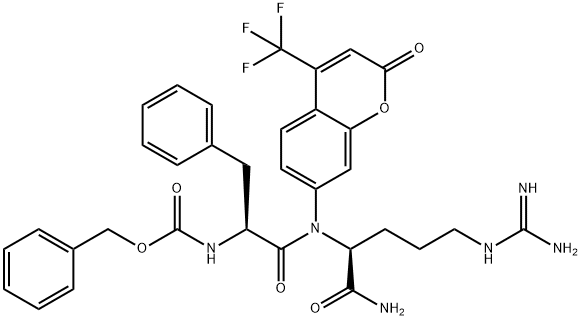 L-Argininamide, N-[(phenylmethoxy)carbonyl]-L-phenylalanyl-N-[2-oxo-4-(trifluoromethyl)-2H-1-benzopyran-7-yl]- (9CI) 구조식 이미지