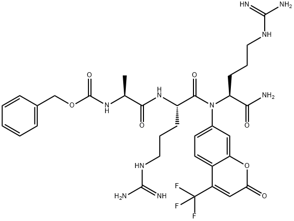 N-benzyloxycarbonylalanyl-arginyl-arginyl-4-trifluoromethyl-7-coumarylamide Structure