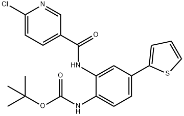 Carbamic acid, N-[2-[[(6-chloro-3-pyridinyl)carbonyl]amino]-4-(2-thienyl)phenyl]-, 1,1-dimethylethyl ester Structure