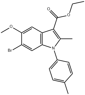 Ethyl 6-bromo-5-methoxy-2-methyl-1-(4-methylphenyl)-1H-indole-3-carboxylate Structure