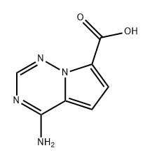 Pyrrolo[2,1-f][1,2,4]triazine-7-carboxylic acid, 4-amino- 구조식 이미지