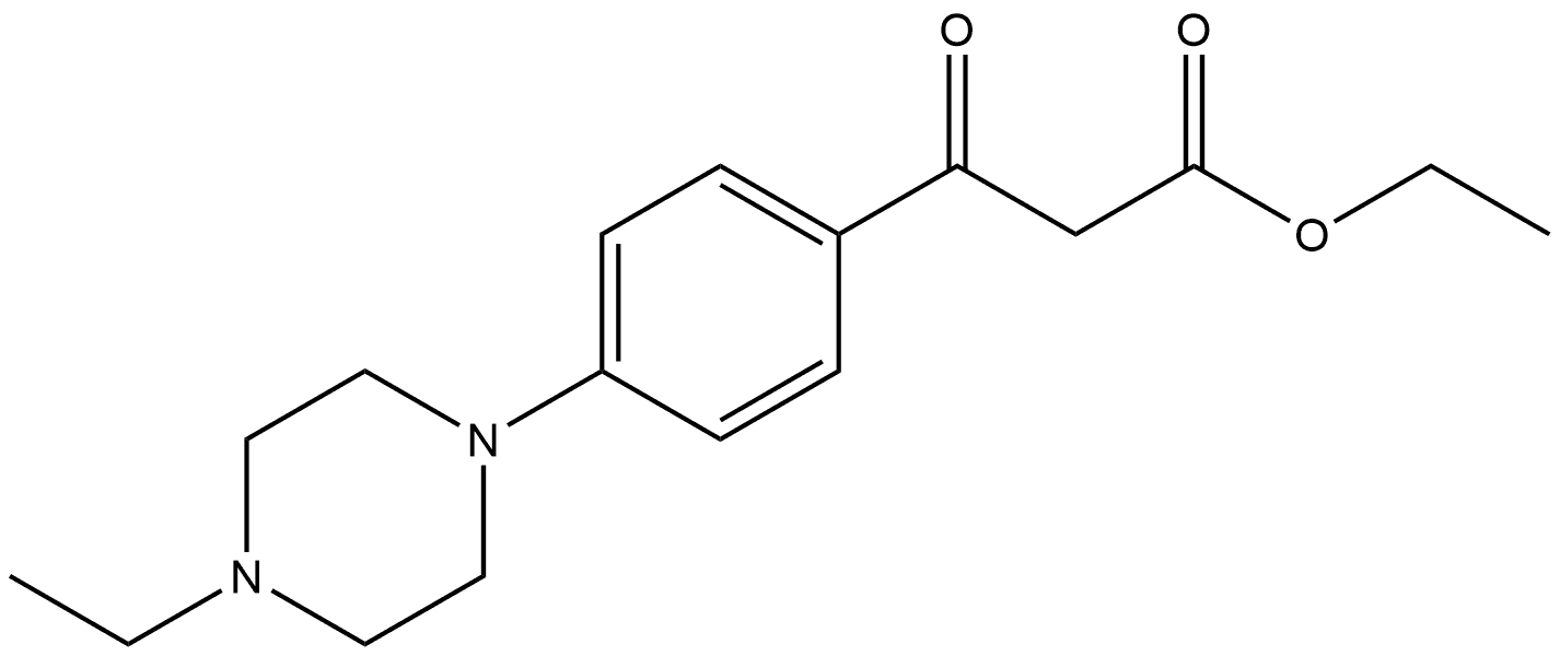 Benzenepropanoic acid, 4-(4-ethyl-1-piperazinyl)-β-oxo-, ethyl ester 구조식 이미지