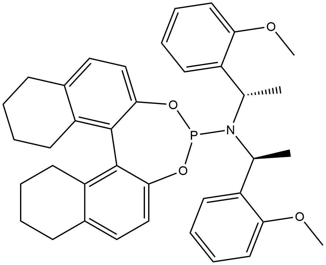 (11bS)-N,N-bis((S)-1-(2-methoxyphenyl)ethyl)-8,9,10,11,12,13,14,15-octahydrodinaphtho[2,1-d:1',2'-f][1,3,2]dioxaphosphepin-4-amine Structure