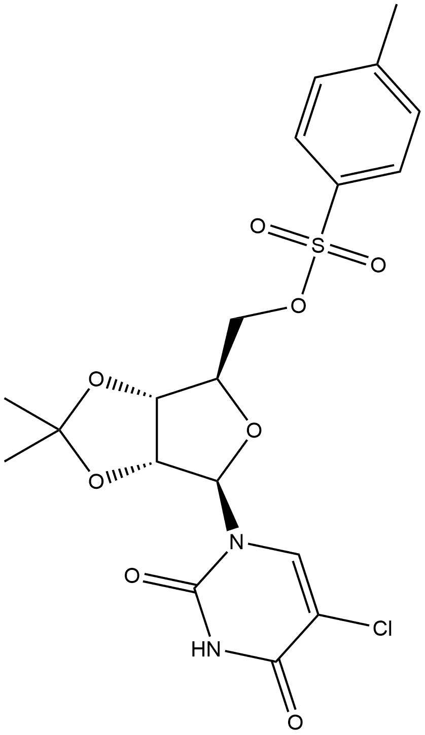 Uridine, 5-chloro-2',3'-O-(1-methylethylidene)-, 5'-(4-methylbenzenesulfonate) (9CI) Structure