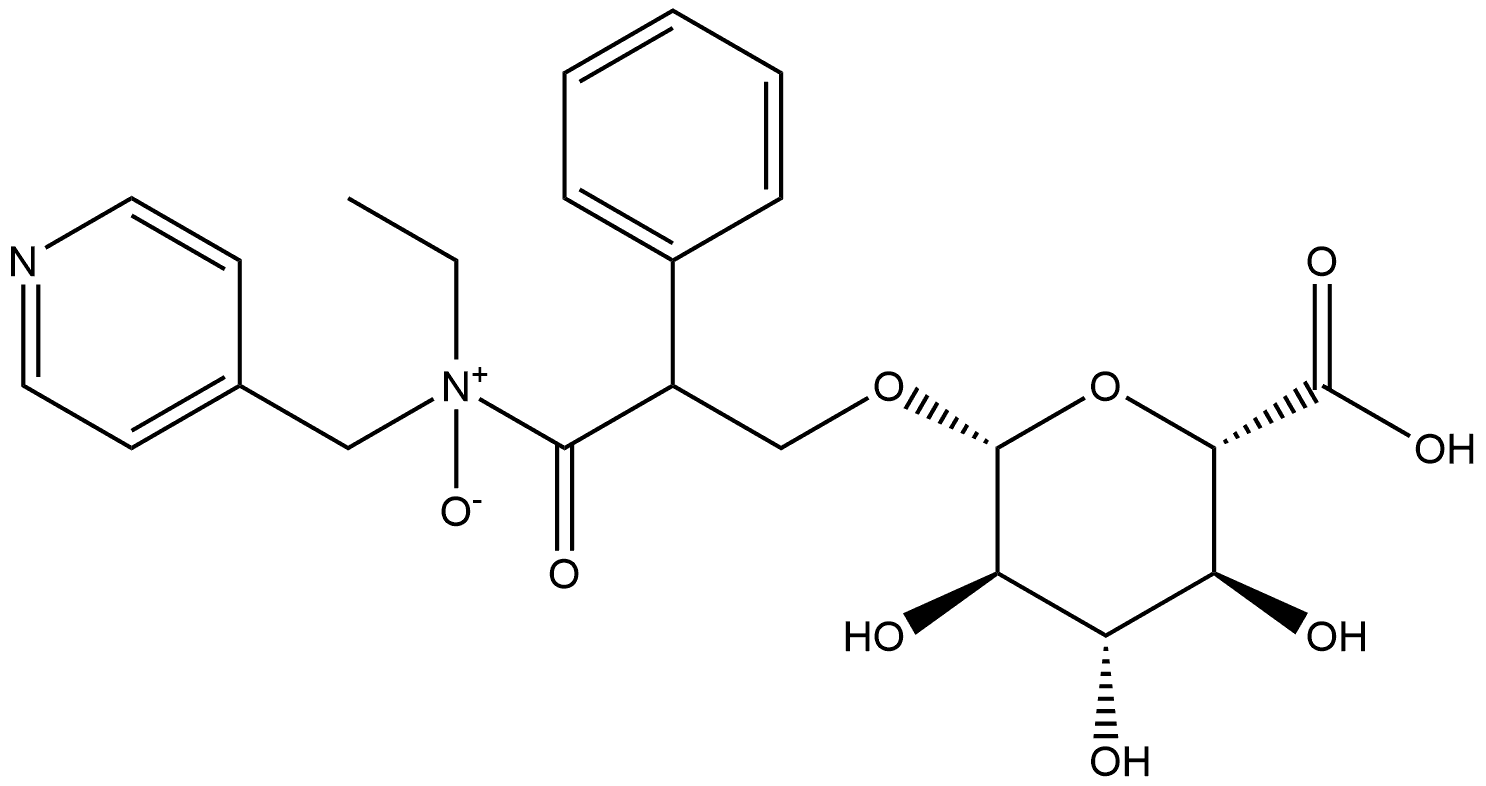 β-D-Glucopyranosiduronic acid, 3-[ethyloxido(4-pyridinylmethyl)amino]-3-oxo-2-phenylpropyl Structure