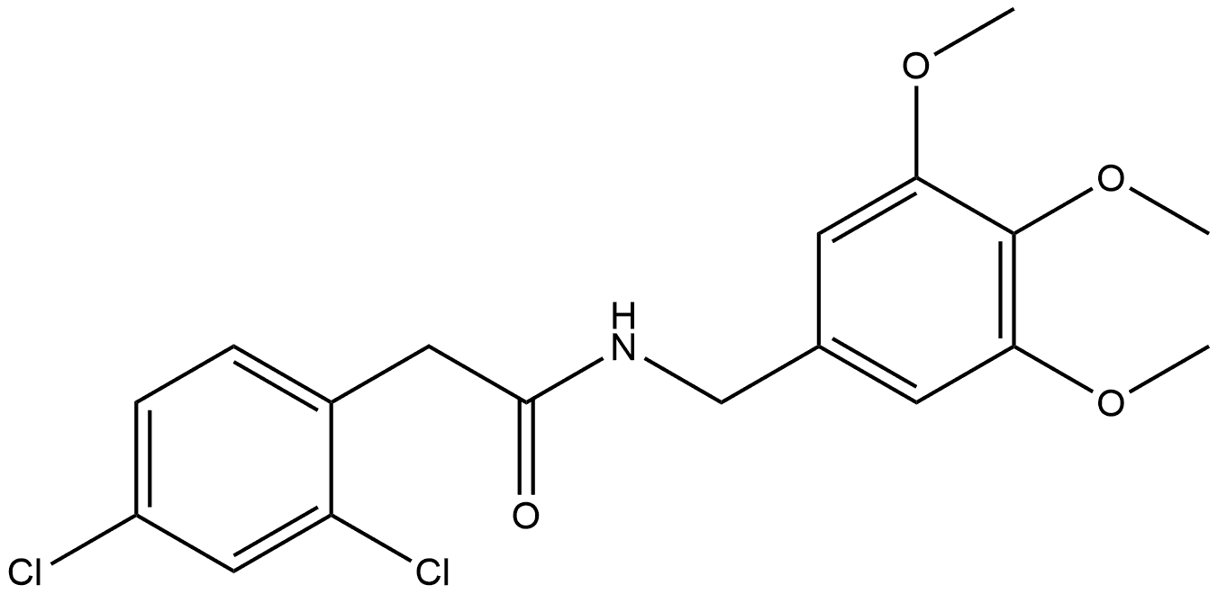 2,4-Dichloro-N-[(3,4,5-trimethoxyphenyl)methyl]benzeneacetamide 구조식 이미지