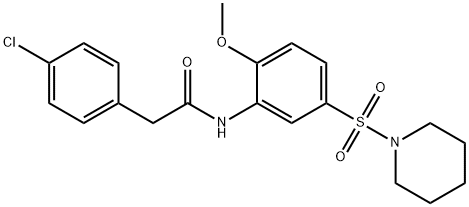 Benzeneacetamide, 4-chloro-N-[2-methoxy-5-(1-piperidinylsulfonyl)phenyl]- Structure