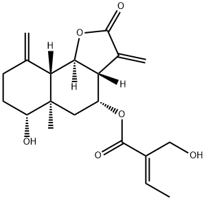 (E)-2-(Hydroxymethyl)-2-butenoic acid (3aR)-2,3,3aβ,4,5,5a,6,7,8,9,9aβ,9bα-dodecahydro-6α-hydroxy-5aα-methyl-3,9-bis(methylene)-2-oxonaphtho[1,2-b]furan-4α-yl ester Structure