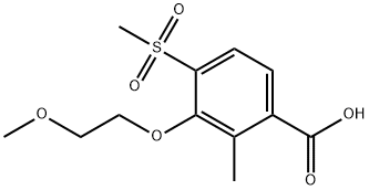 Benzoic acid, 3-(2-methoxyethoxy)-2-methyl-4-(methylsulfonyl)- Structure