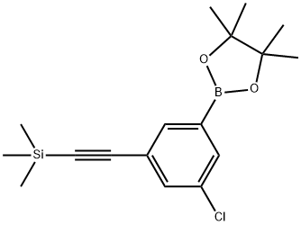 1,3,2-Dioxaborolane, 2-[3-chloro-5-[2-(trimethylsilyl)ethynyl]phenyl]-4,4,5,5-tetramethyl- Structure