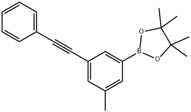 1,3,2-Dioxaborolane, 4,4,5,5-tetramethyl-2-[3-methyl-5-(2-phenylethynyl)phenyl]- Structure