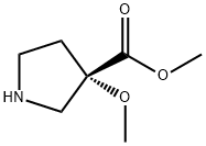 3-Pyrrolidinecarboxylic acid, 3-methoxy-, methyl ester, (3S)- Structure