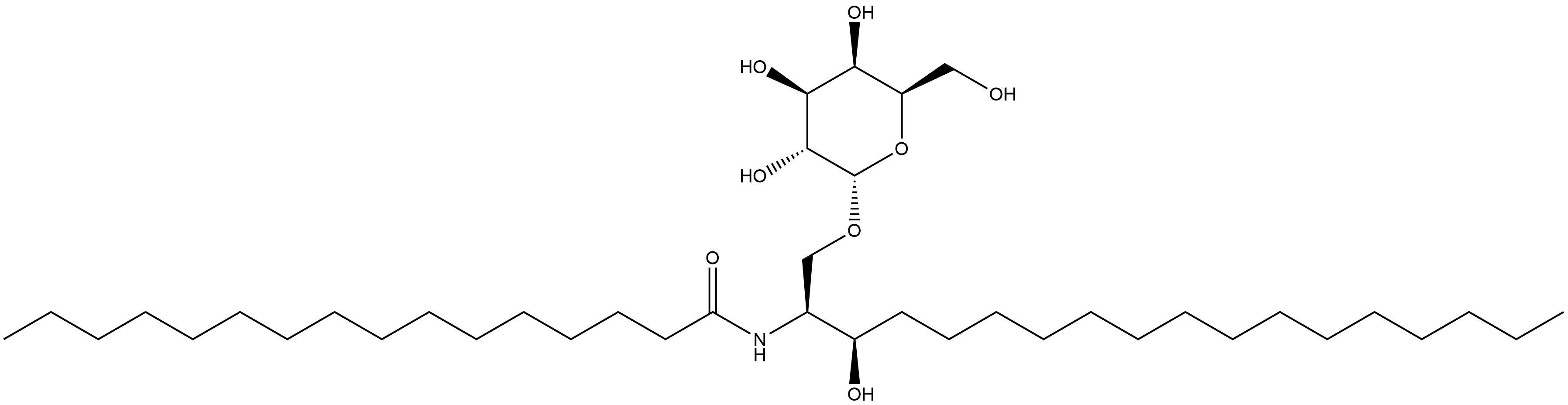 Hexadecanamide, N-[(1S,2R)-1-[(α-D-galactopyranosyloxy)methyl]-2-hydroxyheptadecyl]- Structure